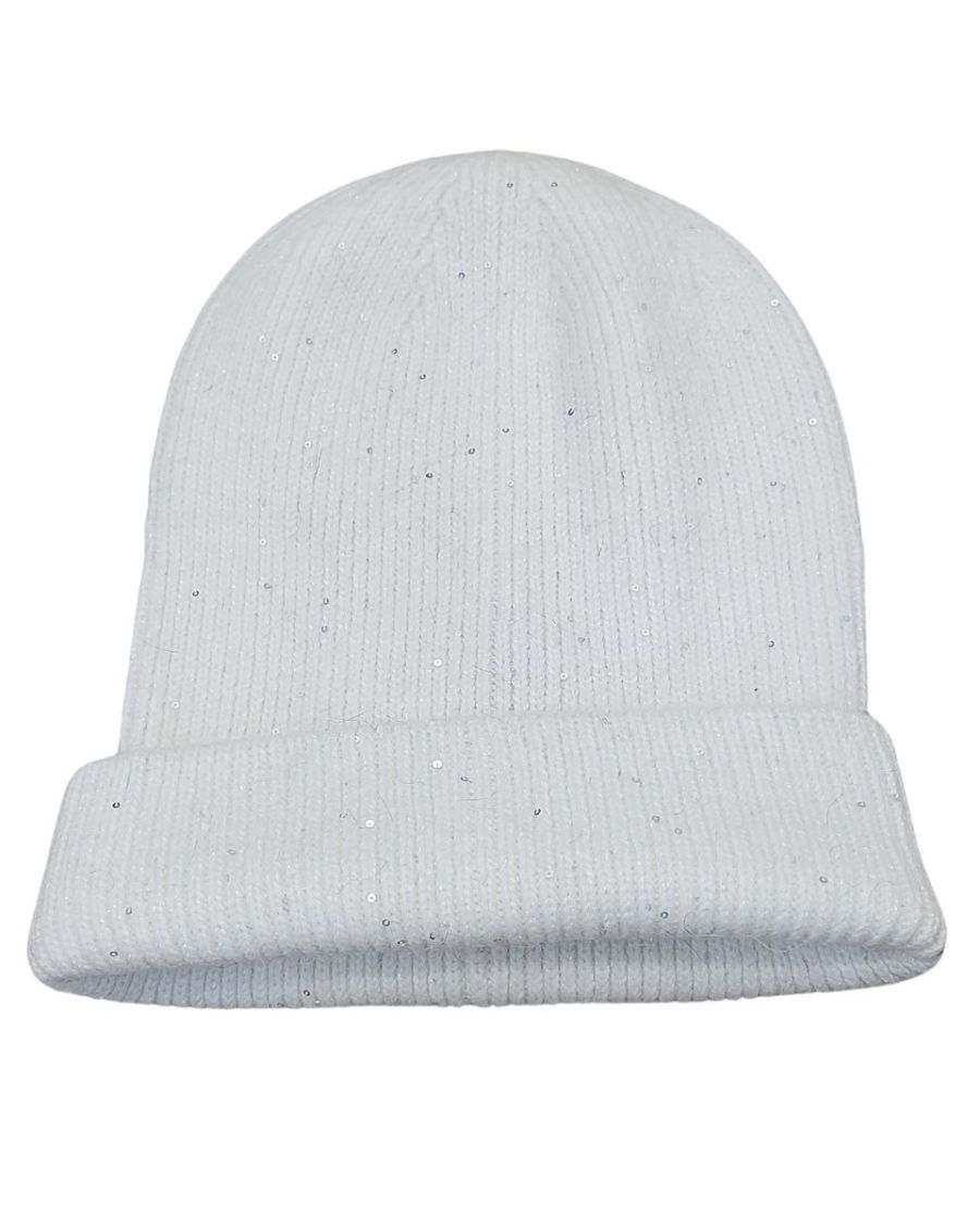 Bonnet femme liseré lurex et sequins