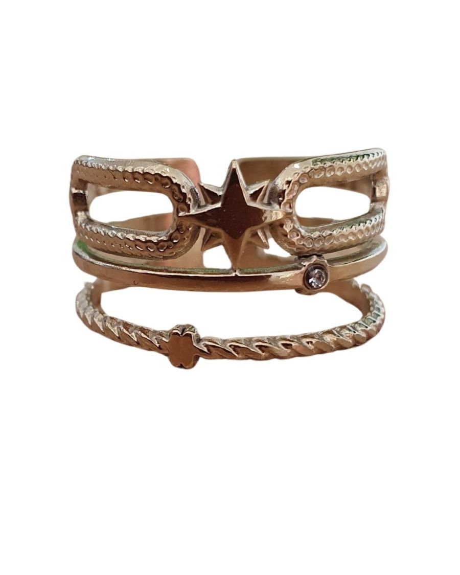 Bague femme acier doré Lucinda