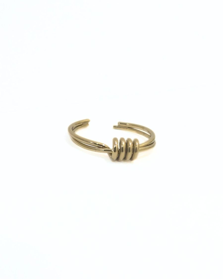 Bague femme acier doré Liv