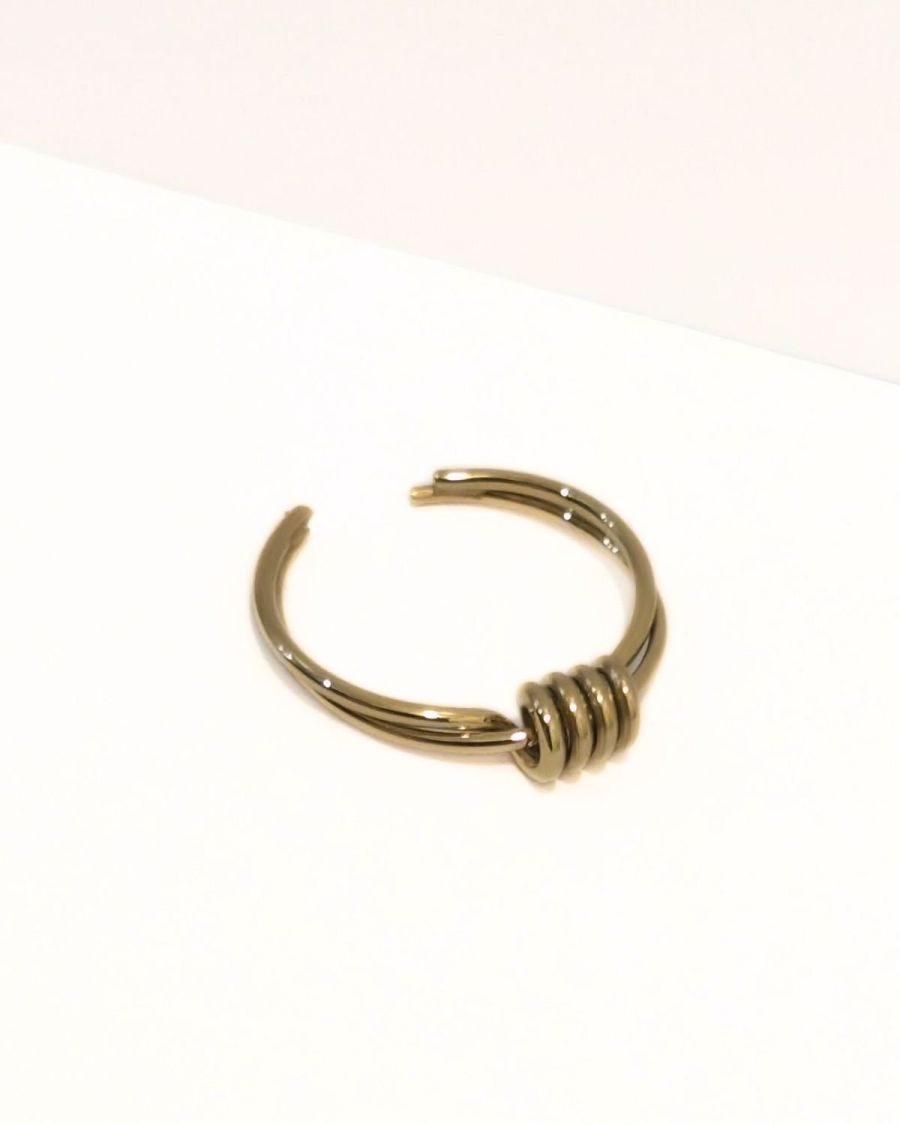 Bague femme acier doré Liv