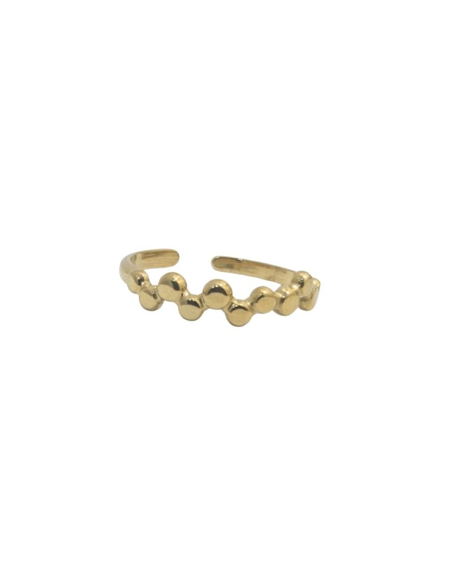 Bague femme acier doré Ebba