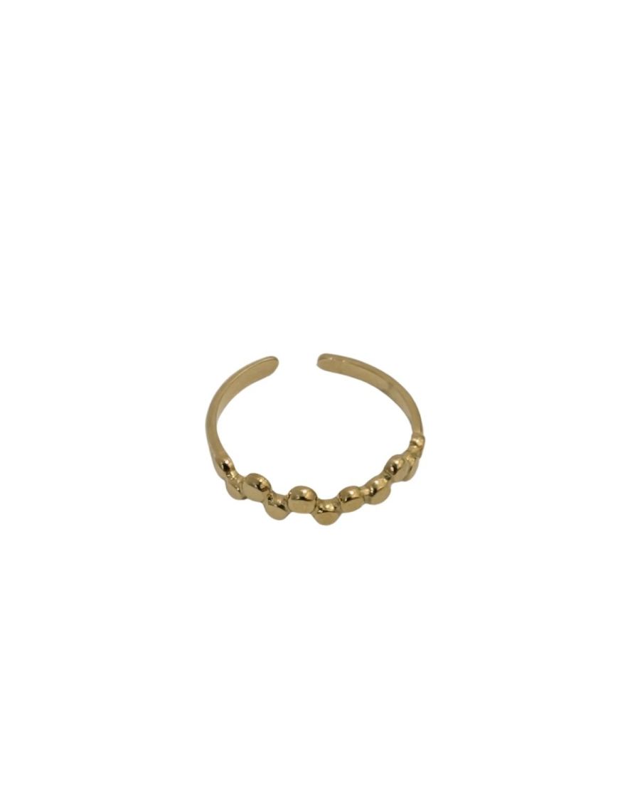 Bague femme acier doré Ebba