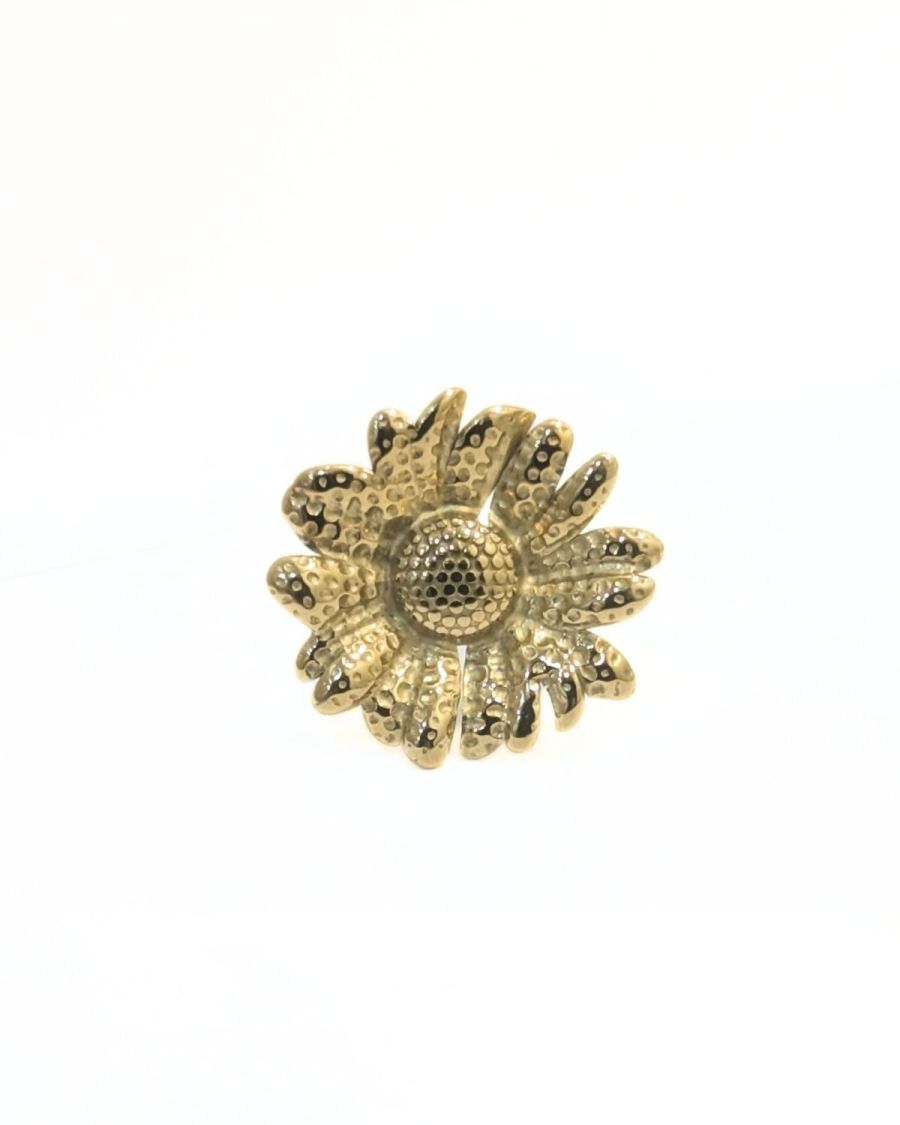 Bague femme acier doré marguerite