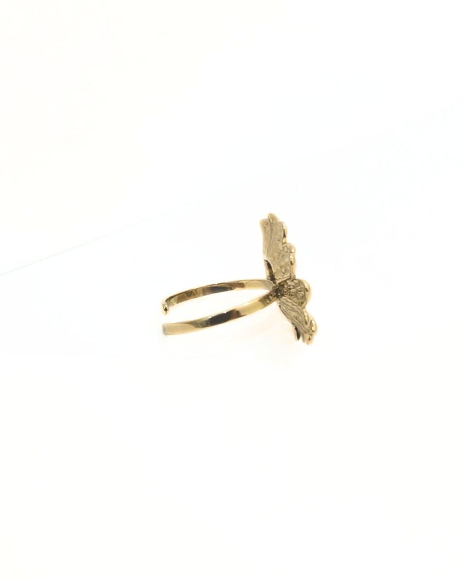 Bague femme acier doré marguerite