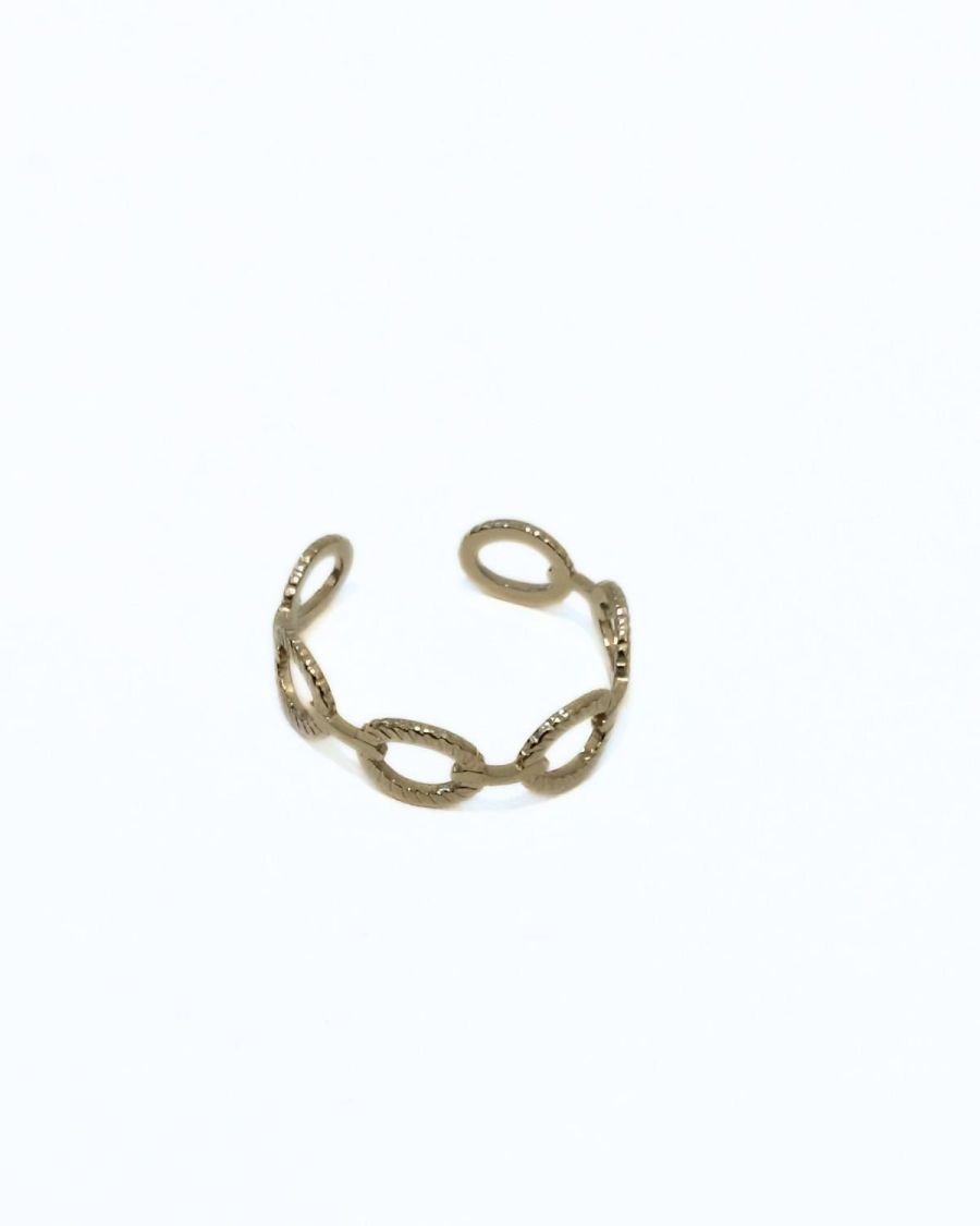 Bague femme acier doré petits maillons Svea