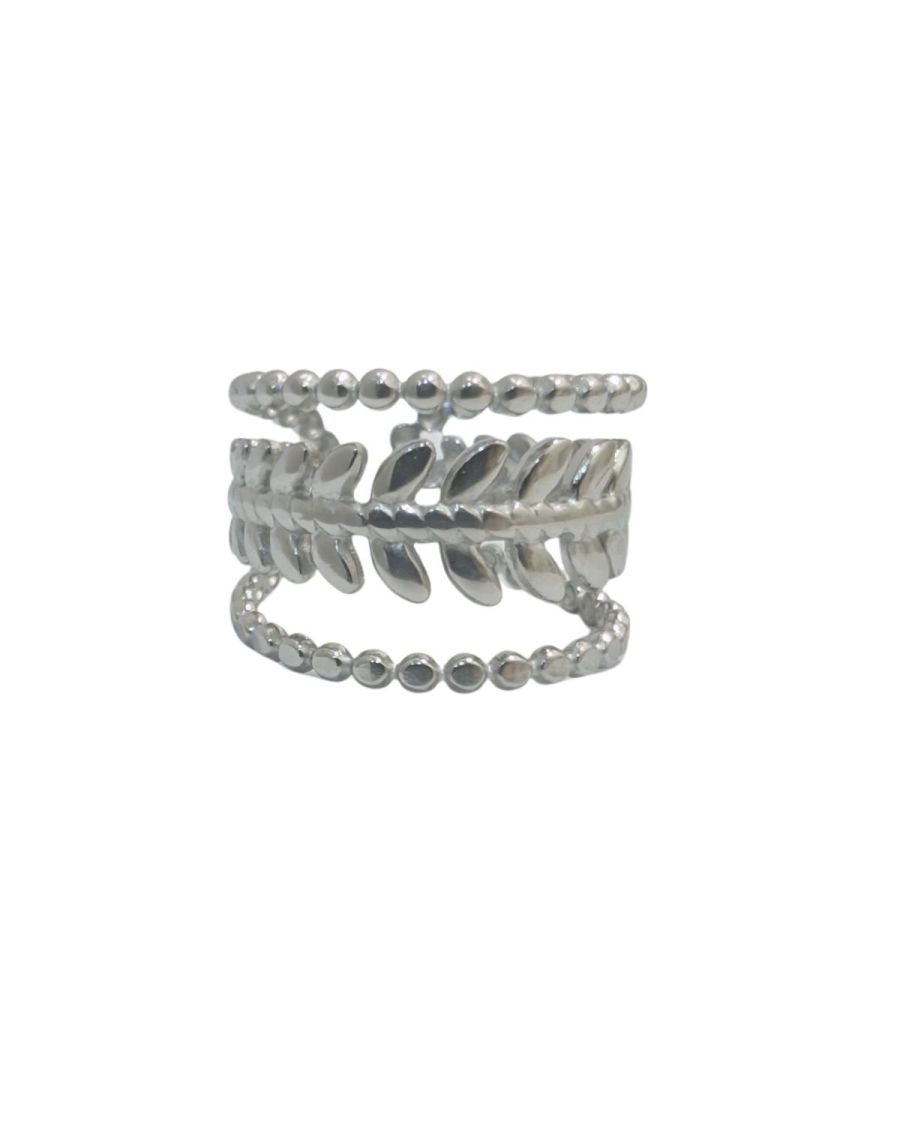 Bague femme acier argenté triple Ketil