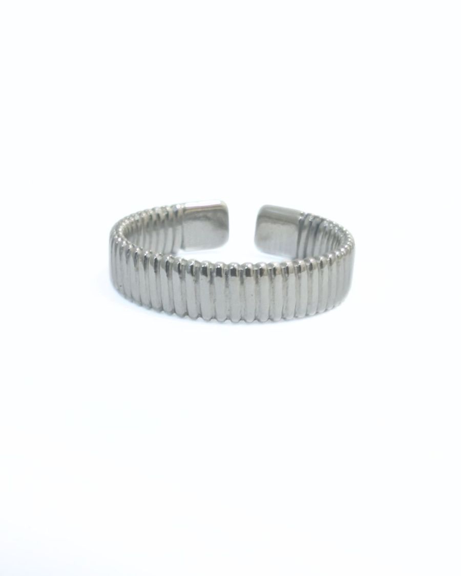 Bague femme acier argenté Vala