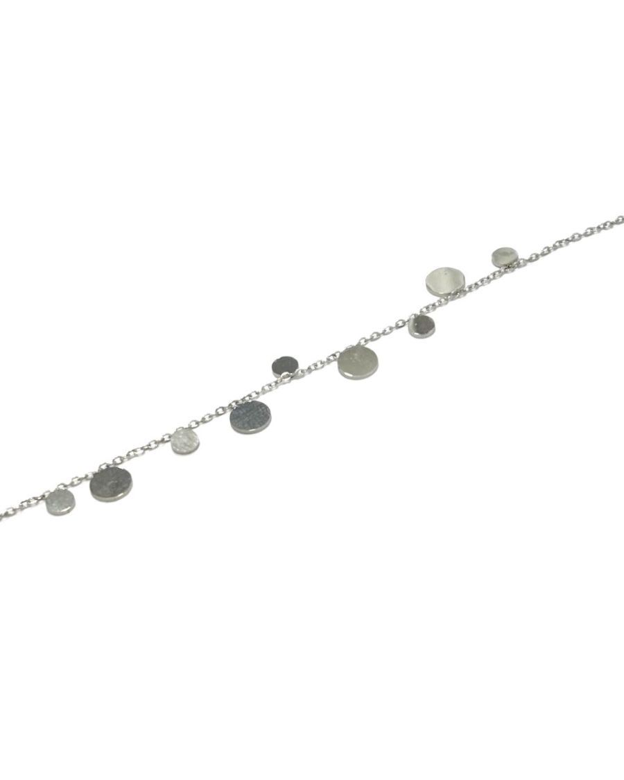 Bracelet femme acier argenté petites pastilles