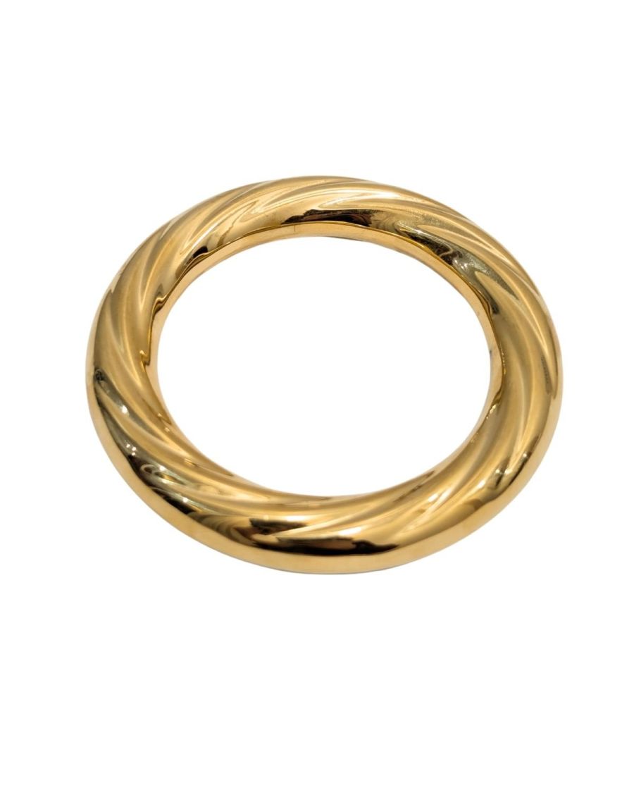 Bracelets femme jonc bombé torsadé doré