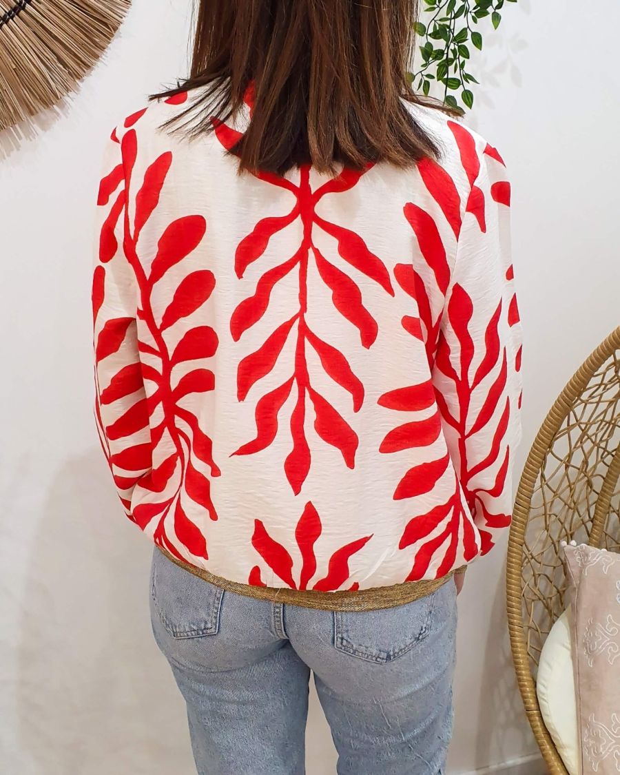 Bombers femme écru et rouge Ismérie