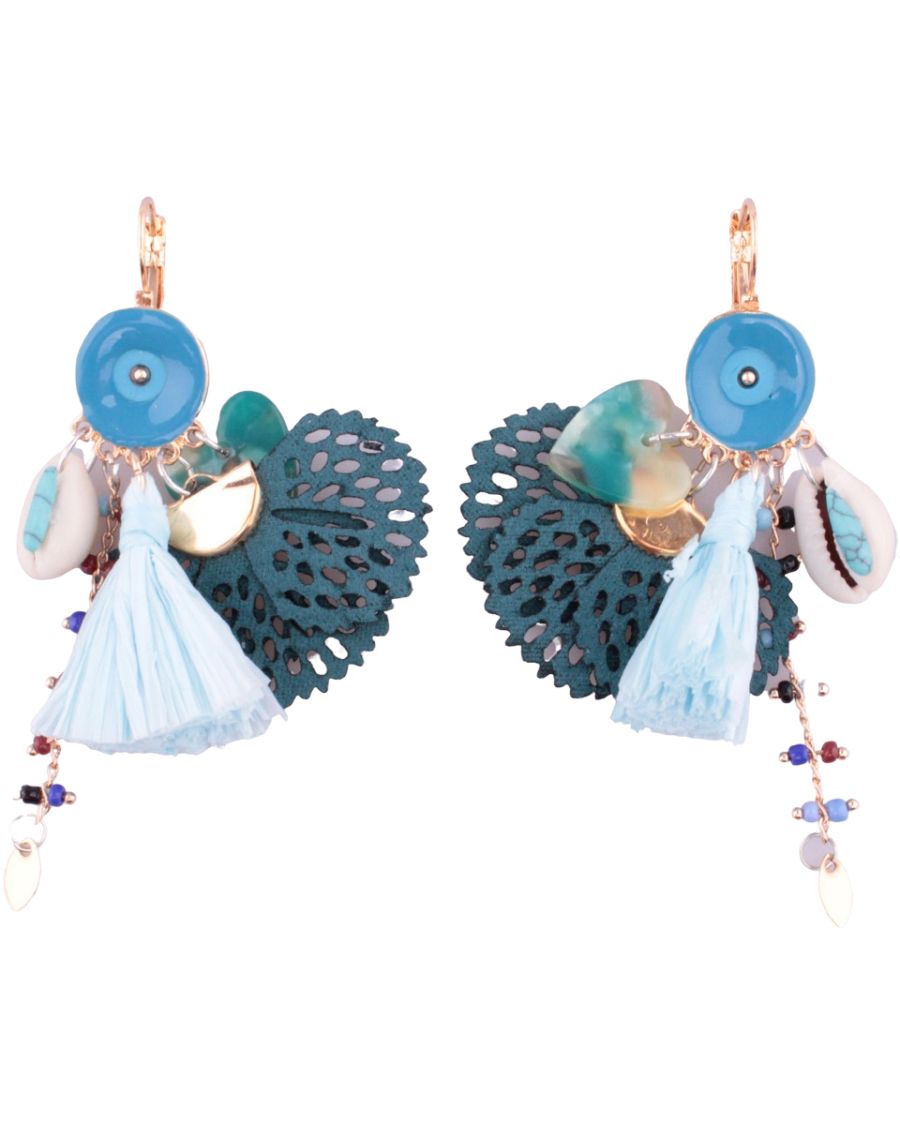 Boucles d'oreilles LOL bleues Corolle de coquillages