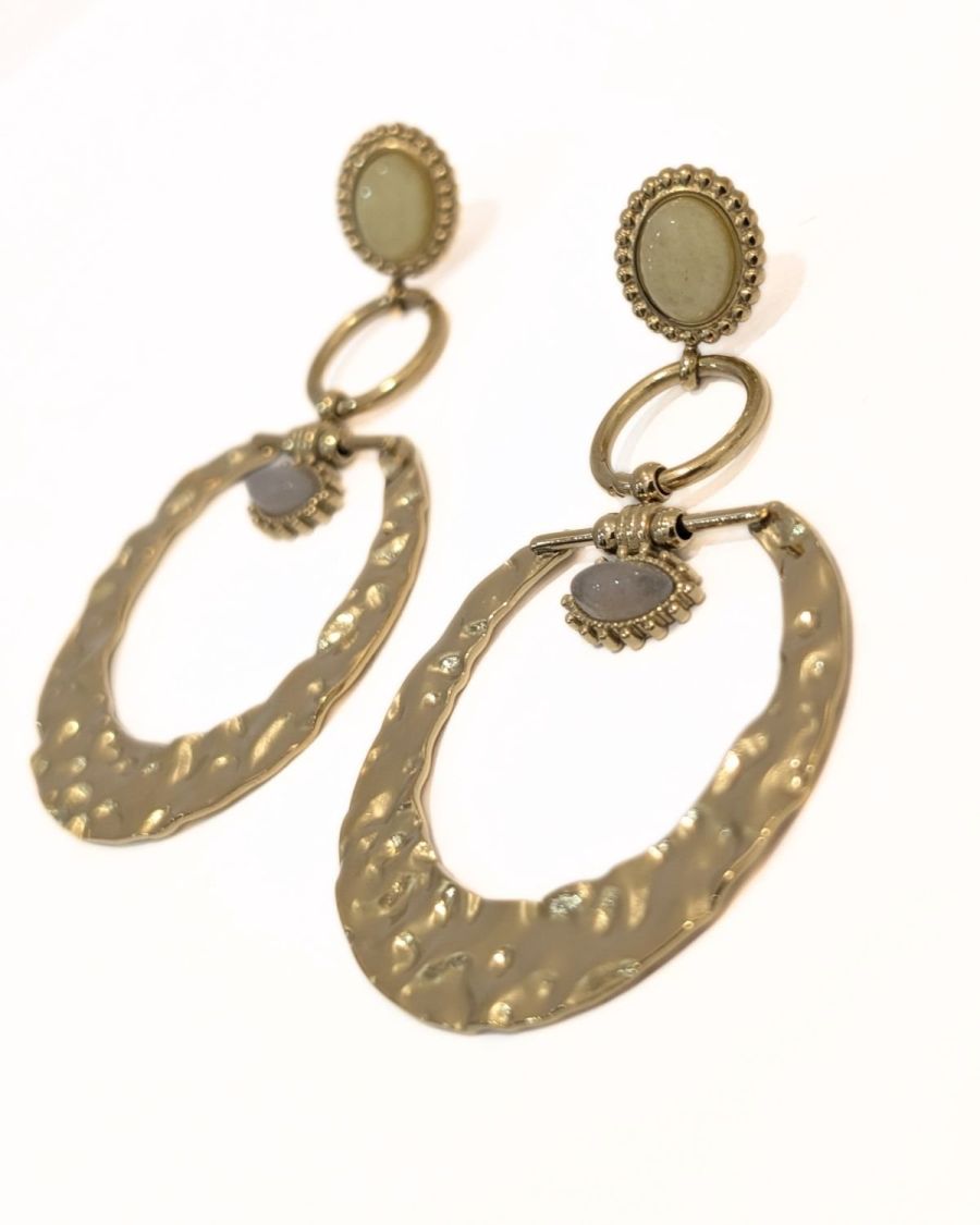 Boucles d'oreilles femme acier doré Cambria