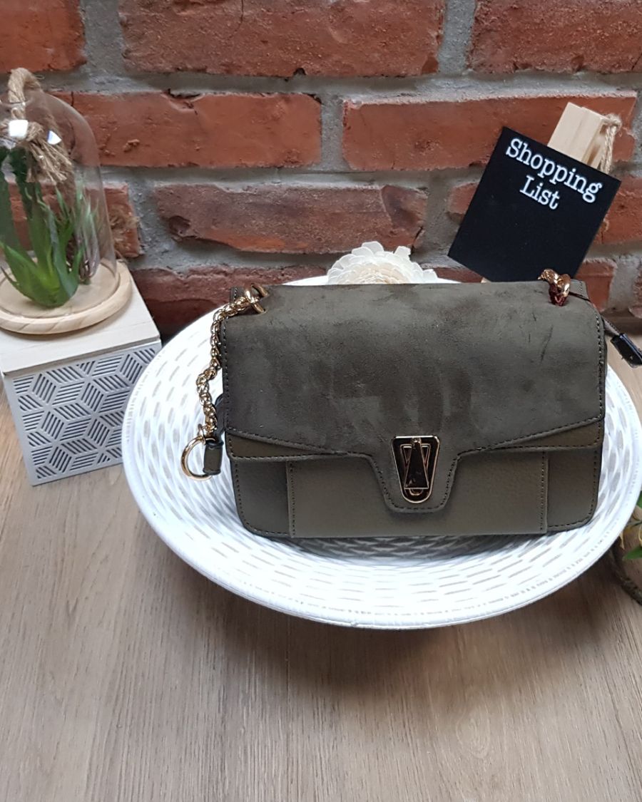 Sac à bandoulière kaki et doré Sacochis