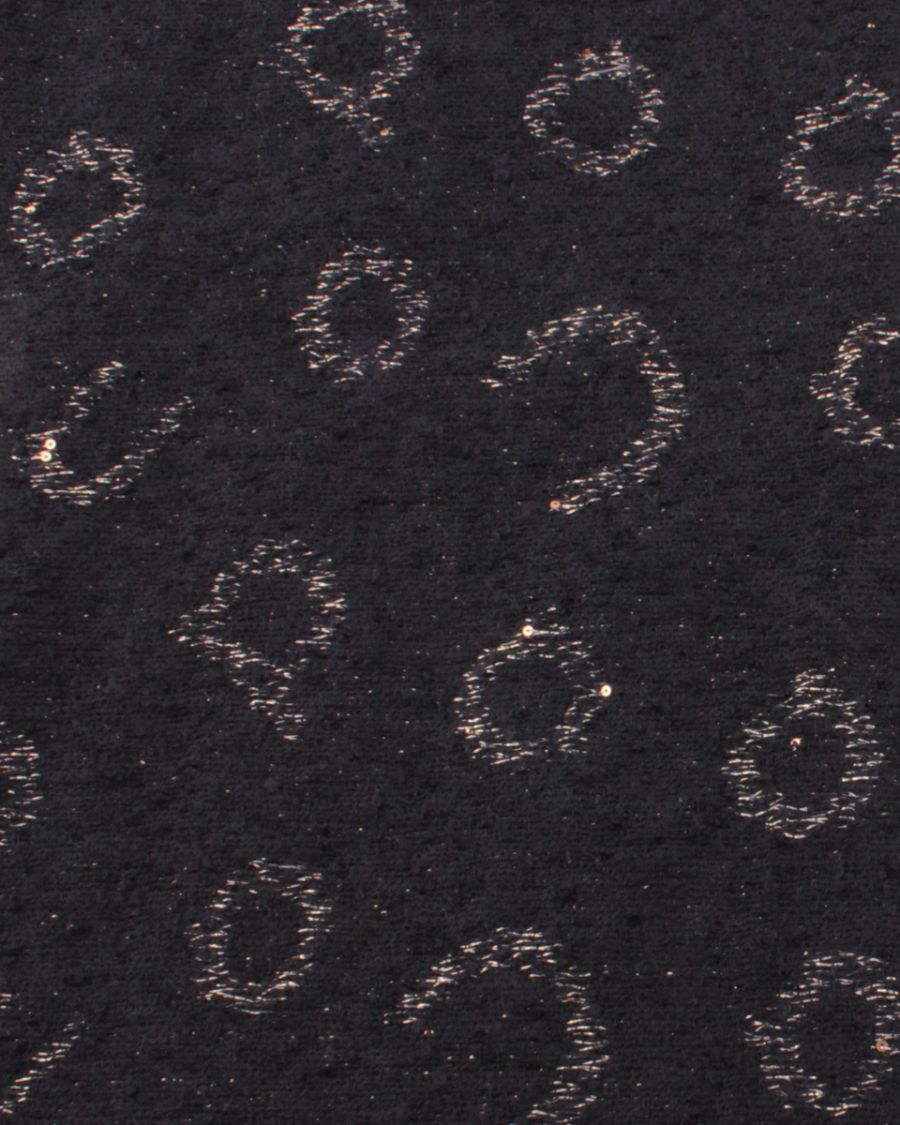 Grosse écharpe noire et dorée liserés et sequins Alphabio
