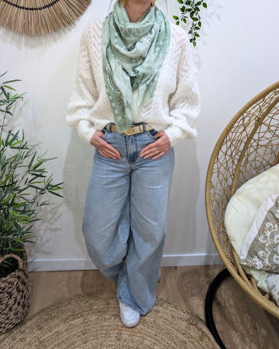 Foulard femme carré style bandana et dorures