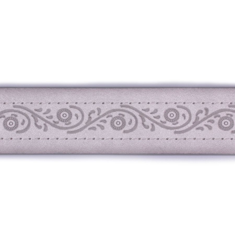 Ceinture grise arabesques fleuries