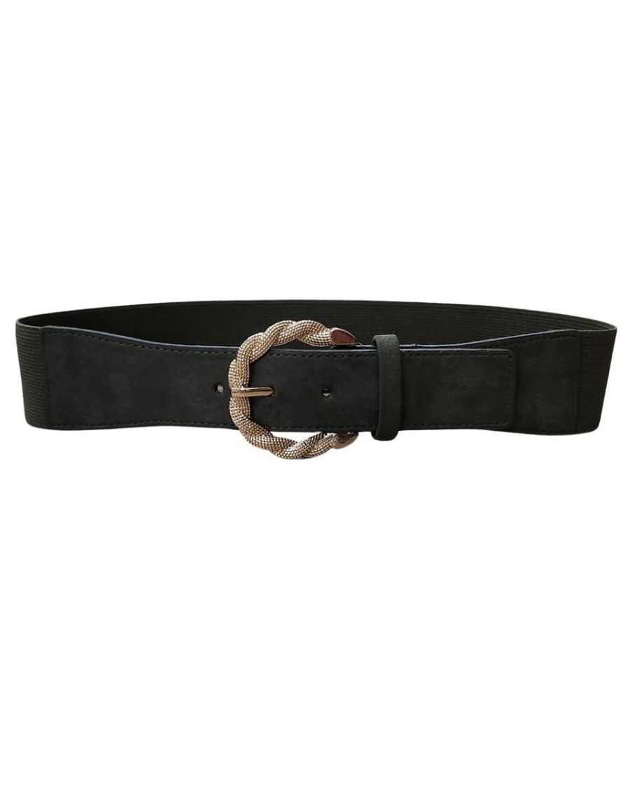 Ceinture élastique boucle dorée torsadée