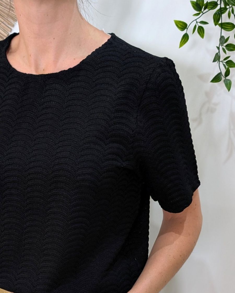 Blouse femme noire ajourée Honorine