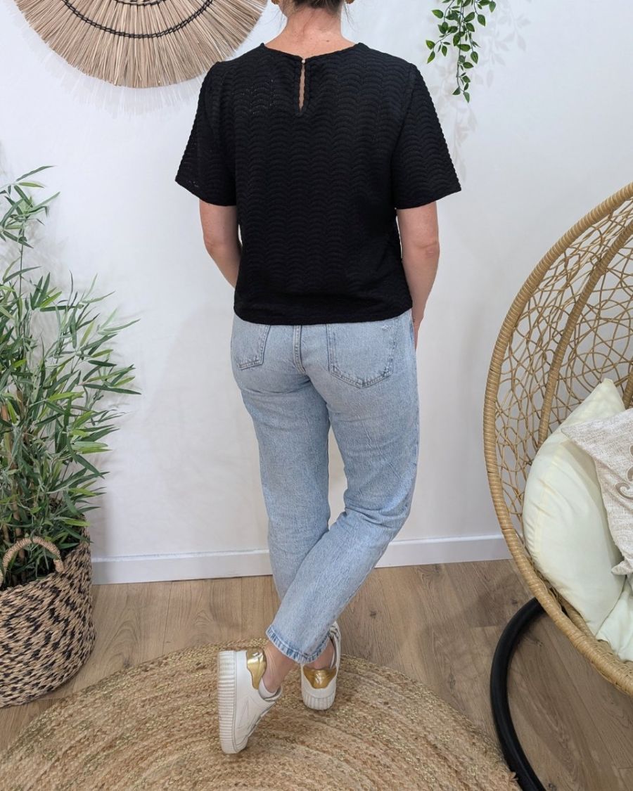 Blouse femme noire ajourée Honorine