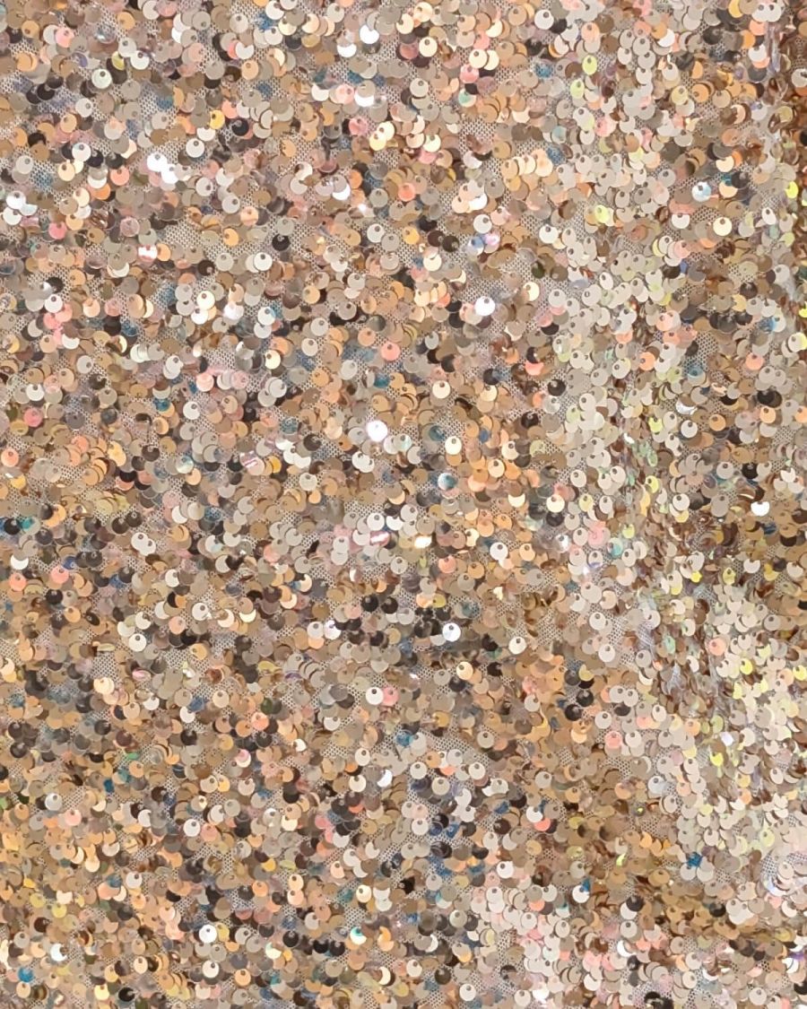 Blouse femme à sequins rose gold manches longues