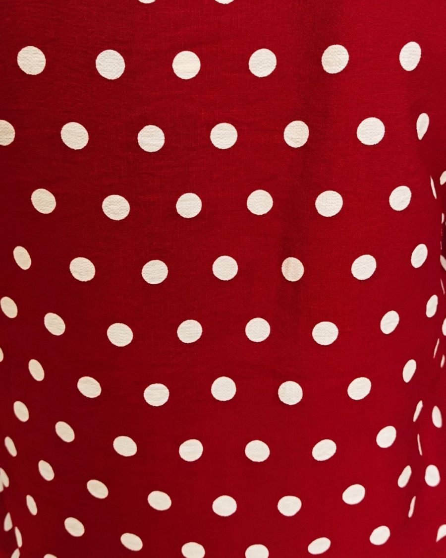 Blouse femme à pois rouge et blanc 