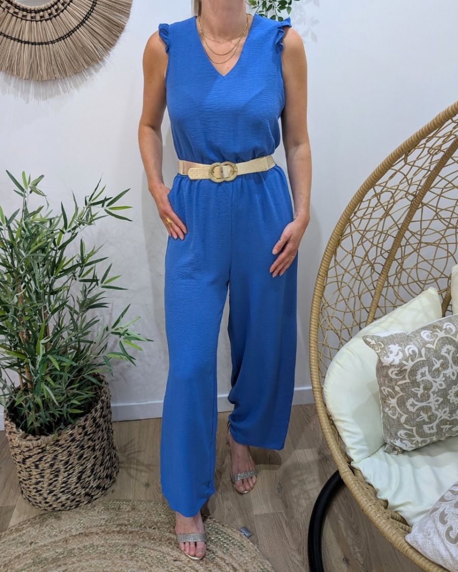 Combinaison femme bleu roi Ysée
