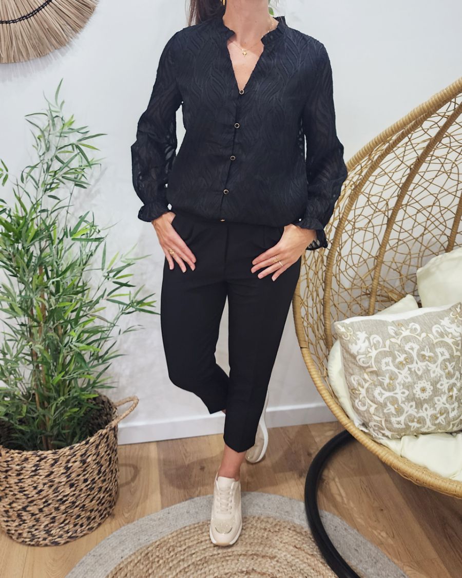 Chemisier femme noir Laia