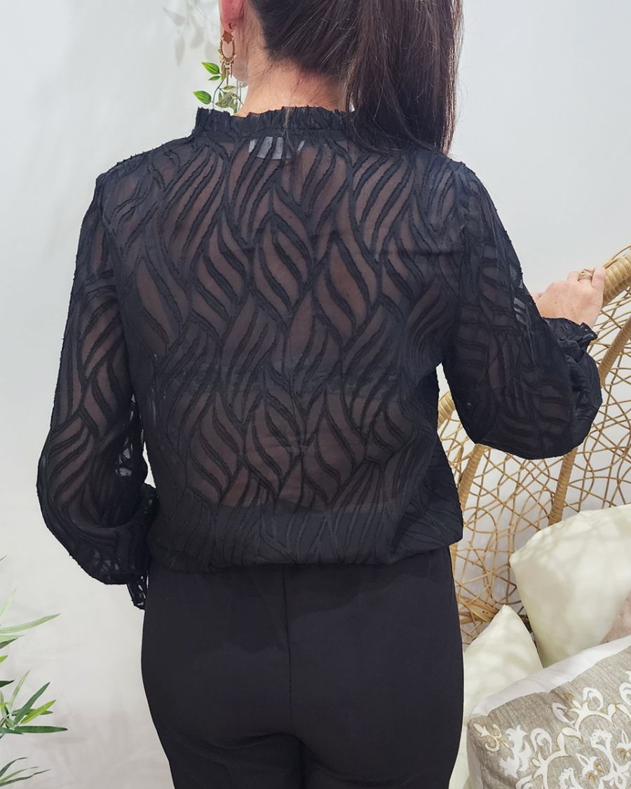 Chemisier femme noir Laia