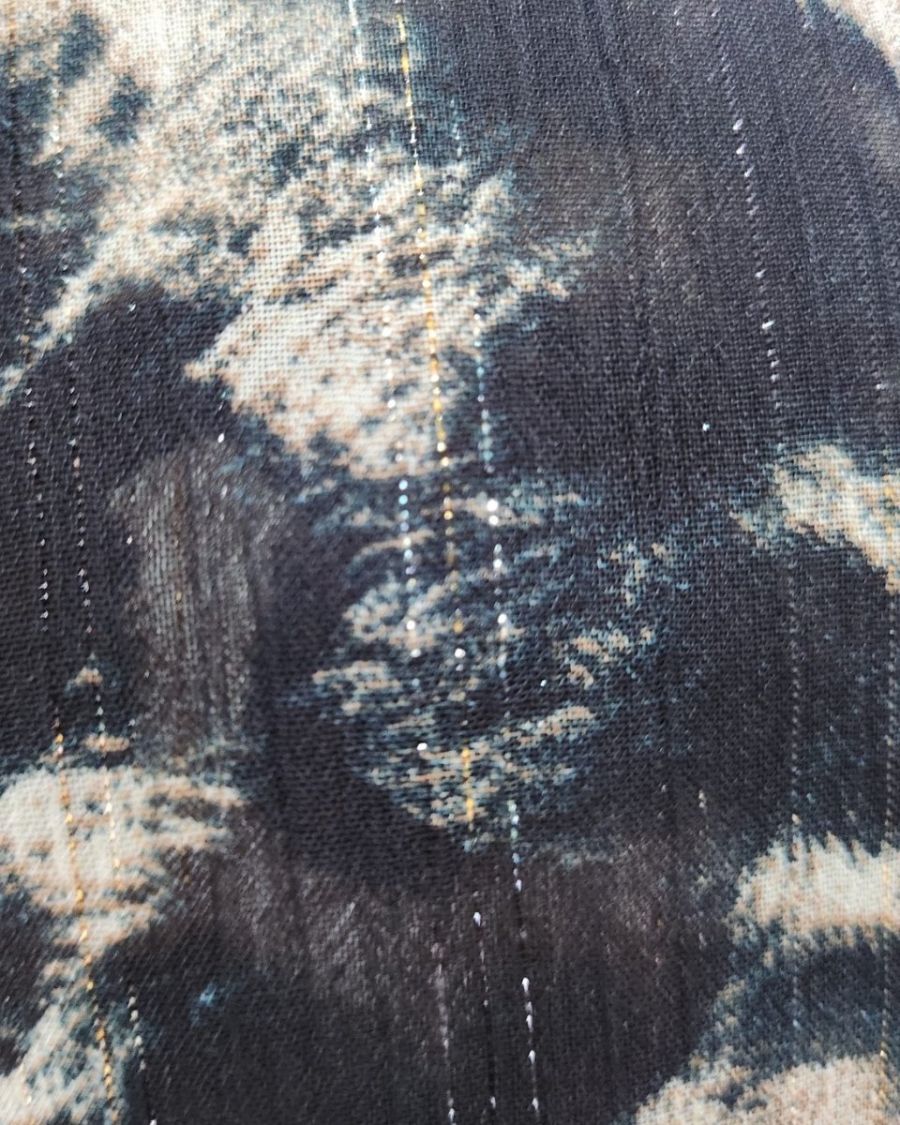 Chemisier femme vert et noir motif animalier Mona