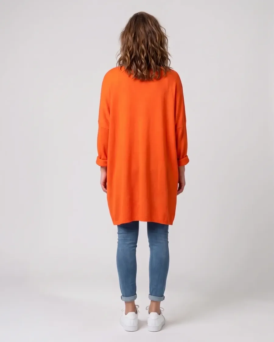 Gilet long femme uni