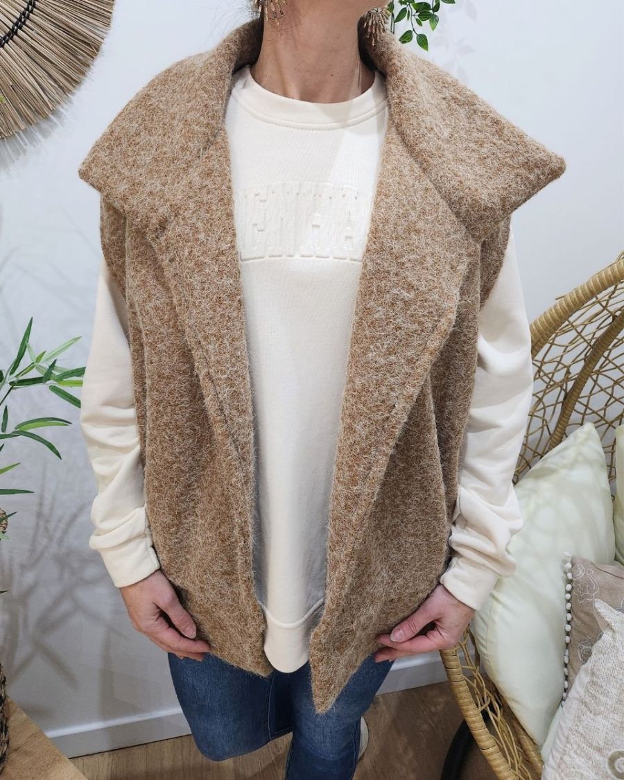 Gilet sans manches femme Renata camel