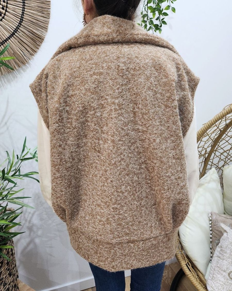 Gilet sans manches femme Renata camel
