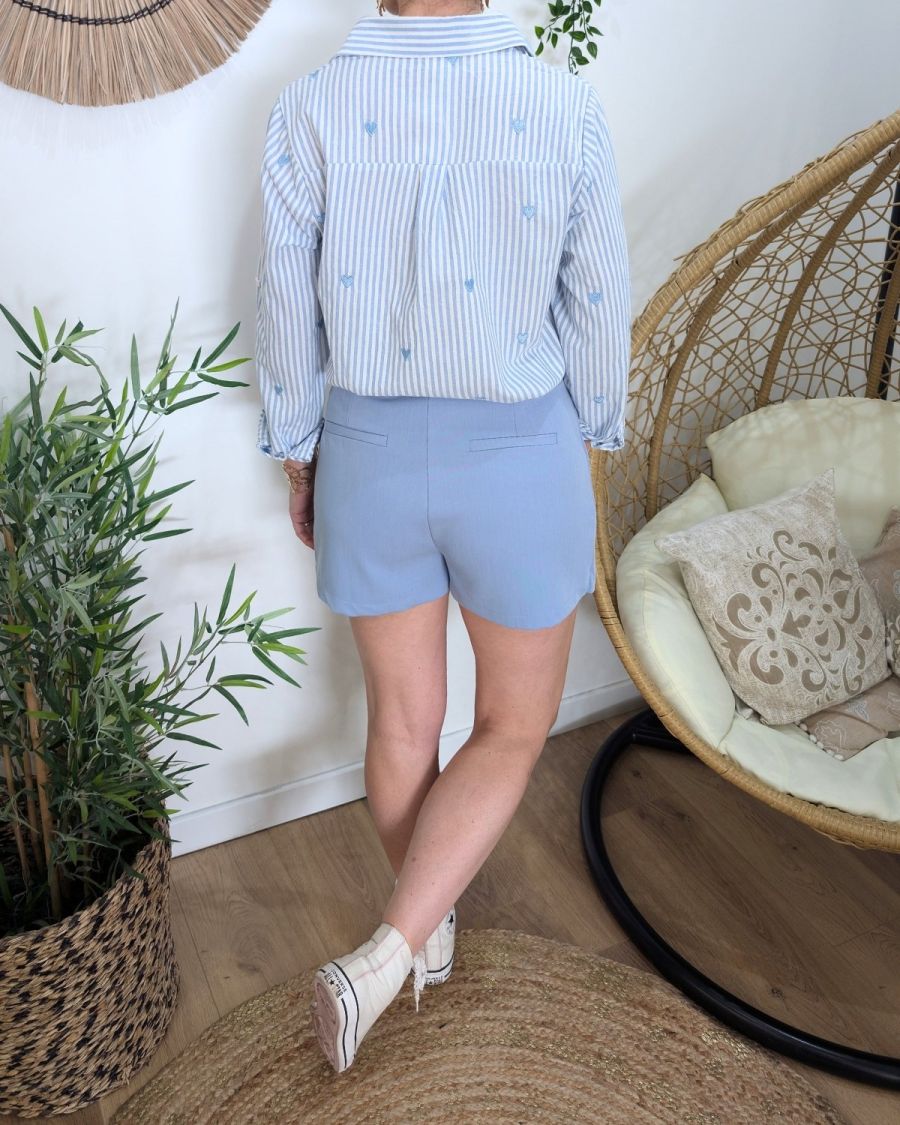 Jupe short femme bleu