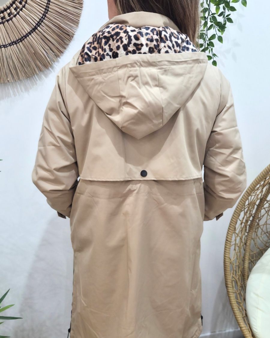 Parka femme longue esprit trench beige Nola