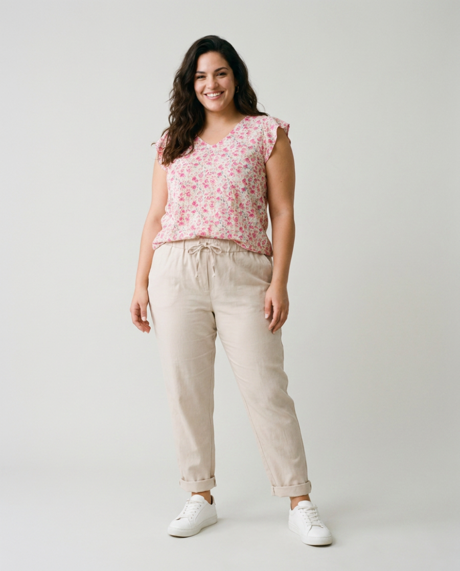 Pantalon femme fluide uni