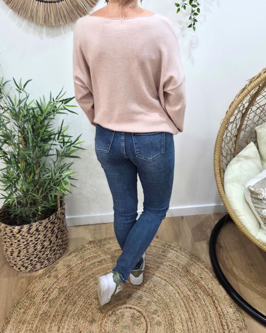 Jean femme slim power stretch bleu moyen coupe confort