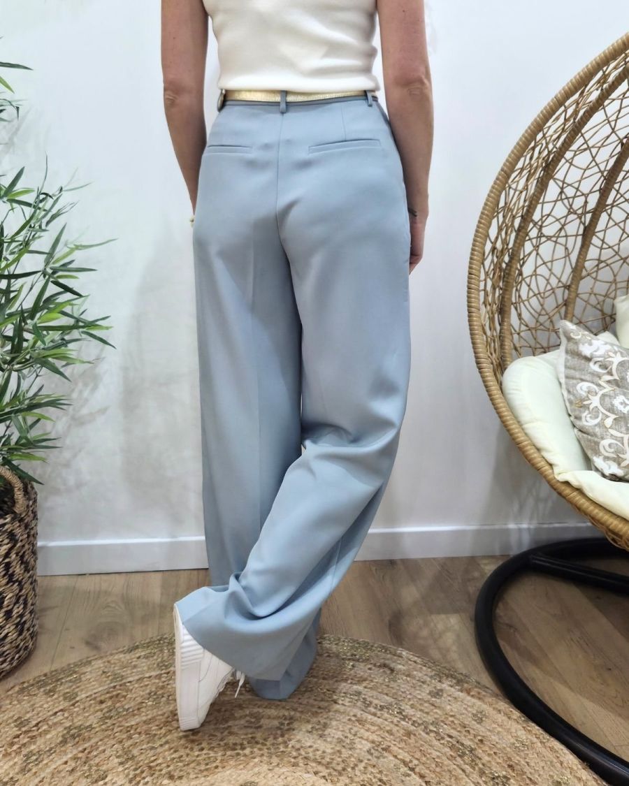 Pantalon femme fluide bleu Allegra