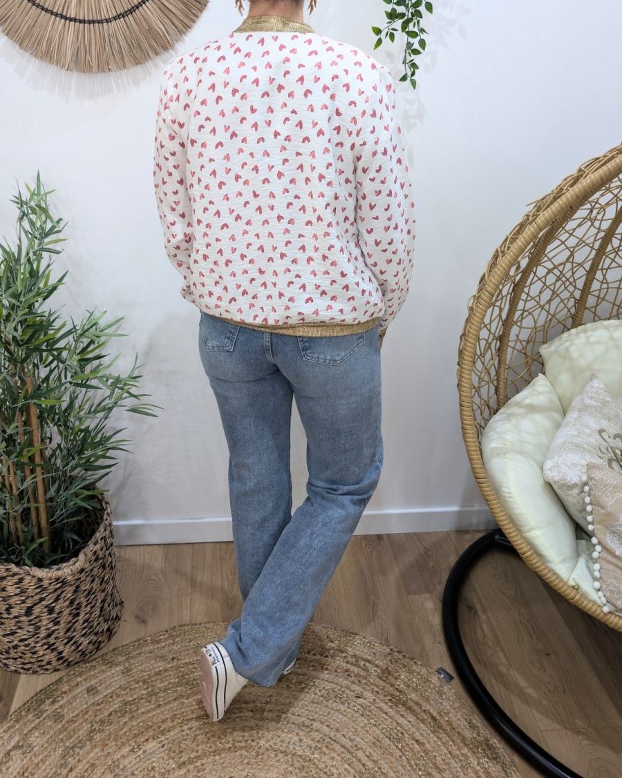Bombers femme écru et rose Nahélys