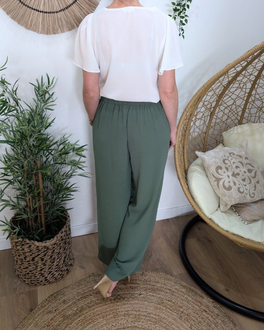 Pantalon femme fluide kaki Aricia