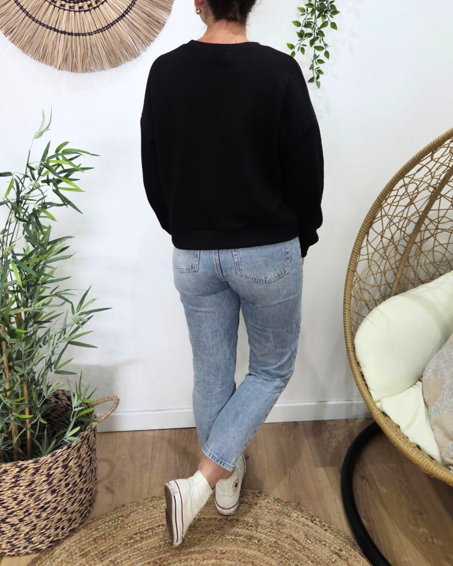 Sweat femme noir Féline