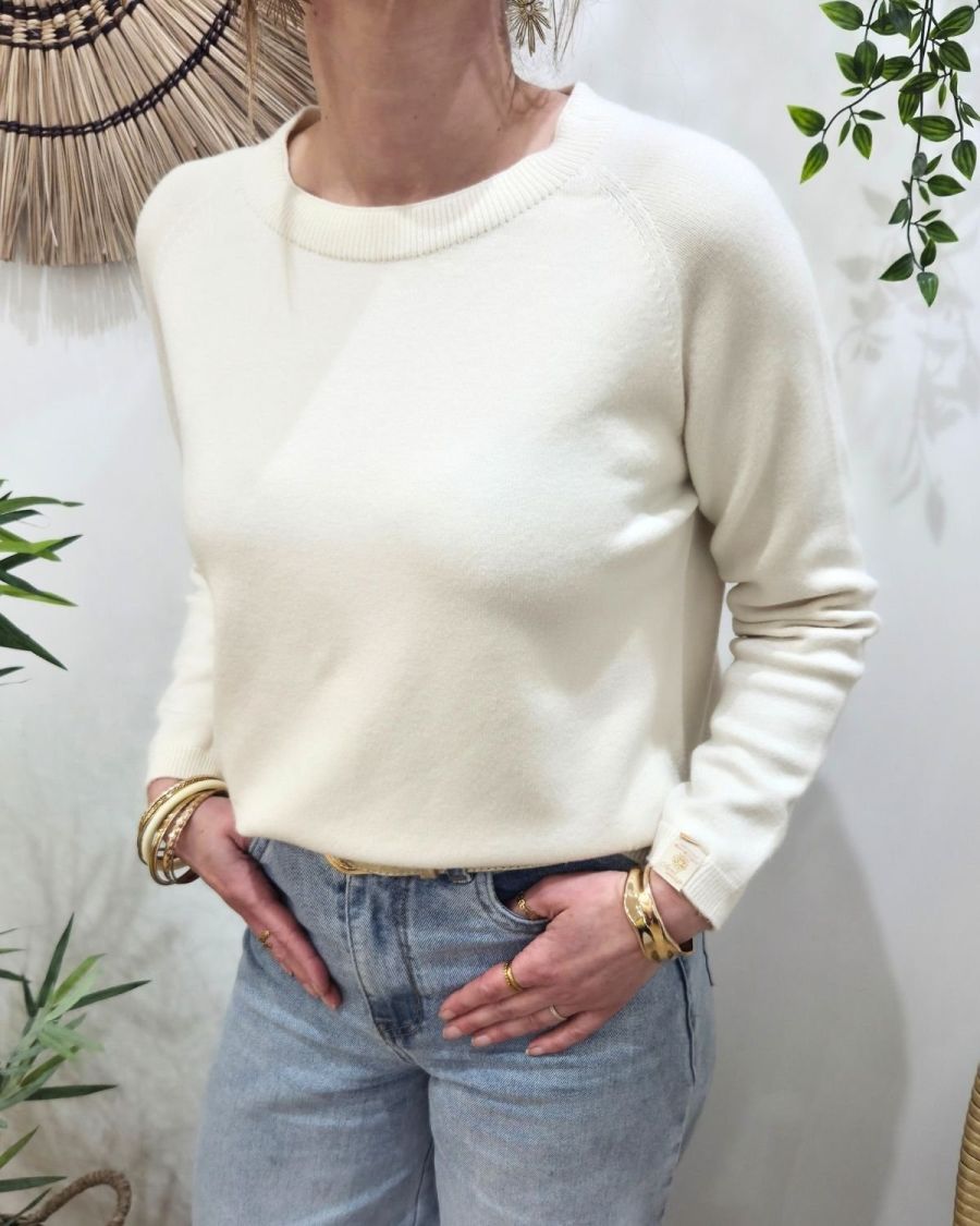 Pull femme uni col rond