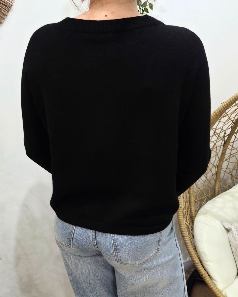 Pull femme uni col rond