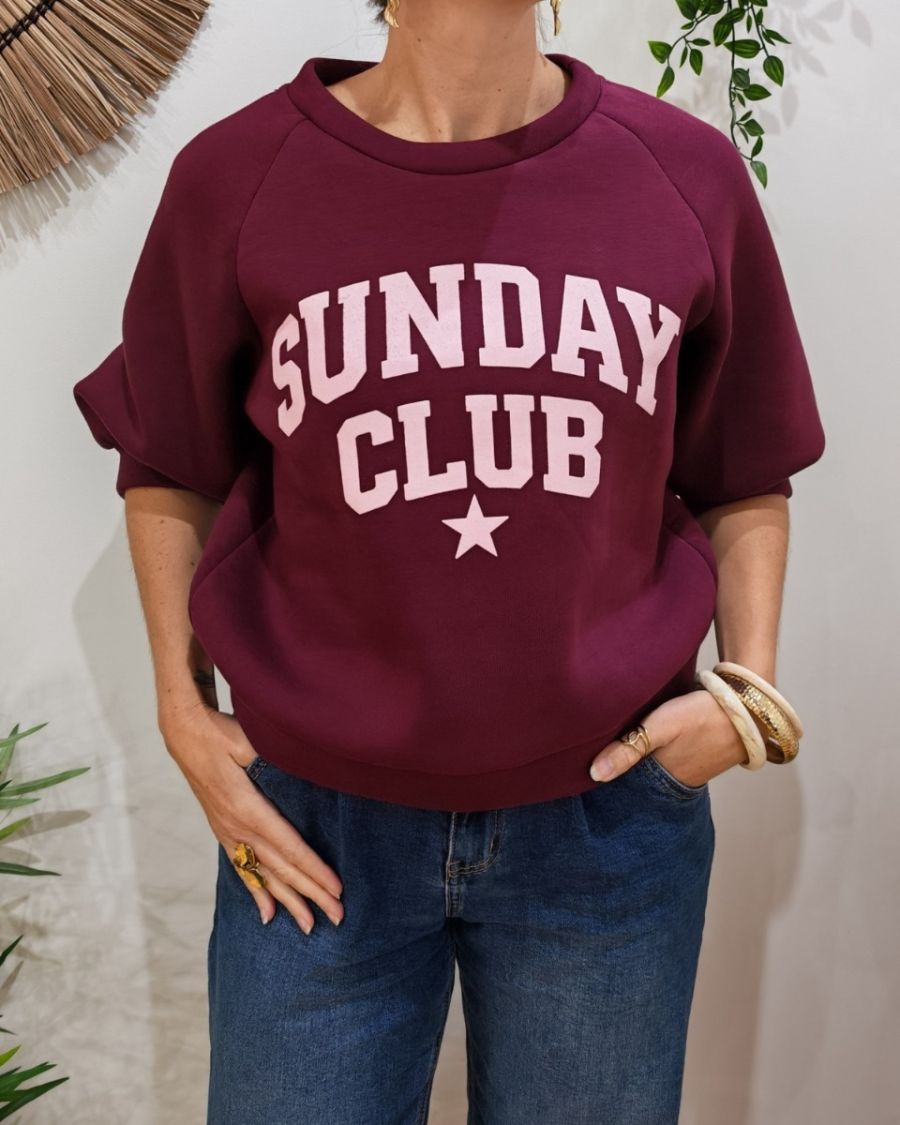 Sweat femme manches courtes Sunday Club