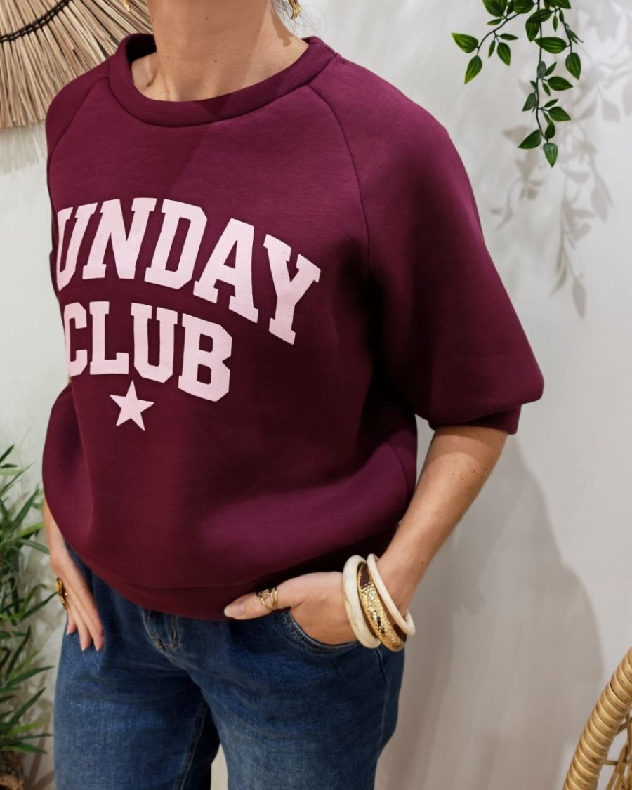 Sweat femme manches courtes Sunday Club