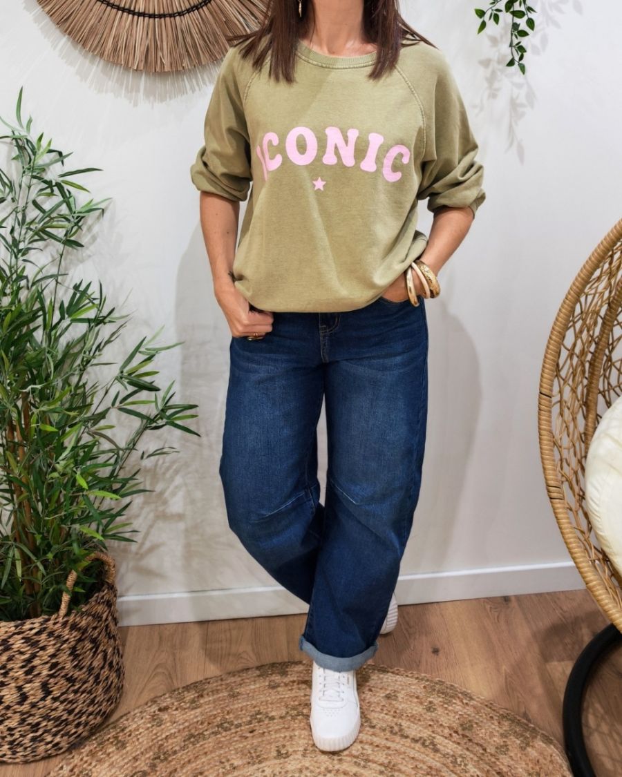 Sweat femme manches courtes ICONIC étoile