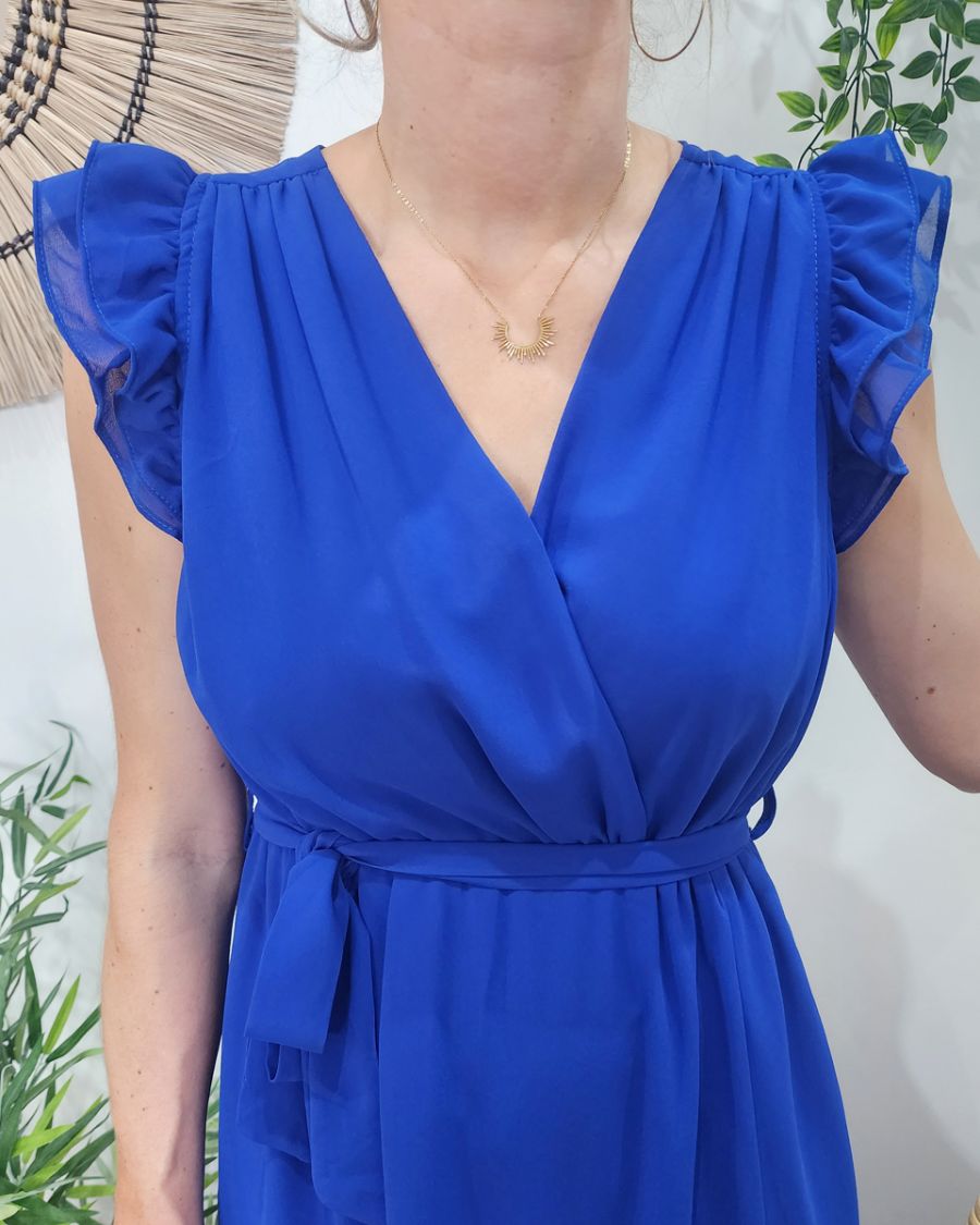 Robe longue femme bleu roi Kyllia 