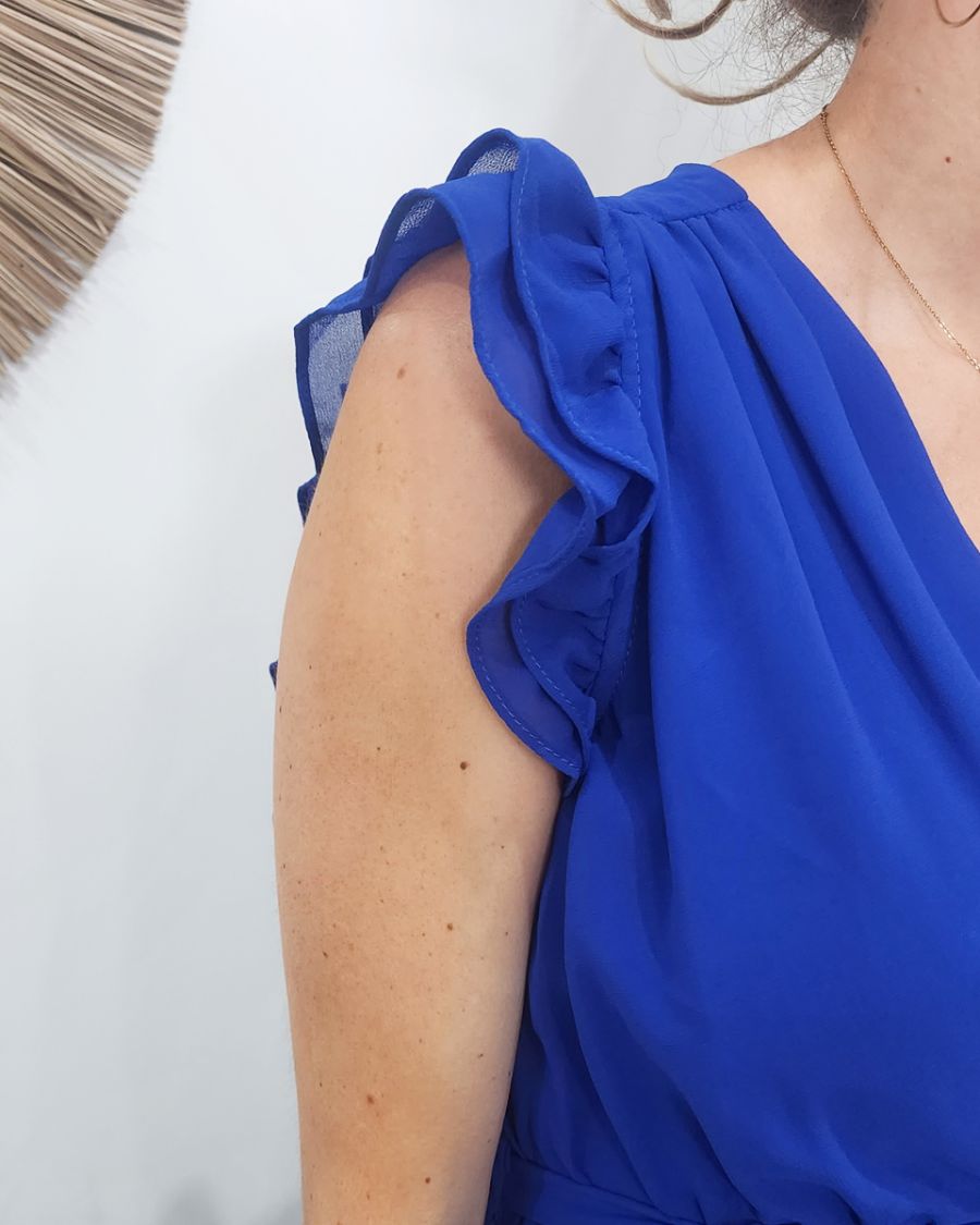 Robe longue femme bleu roi Kyllia 