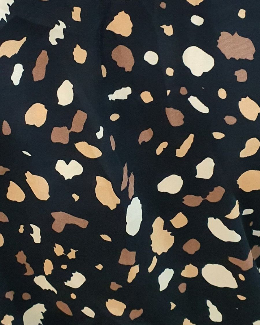 Robe femme noire et camel Lucile