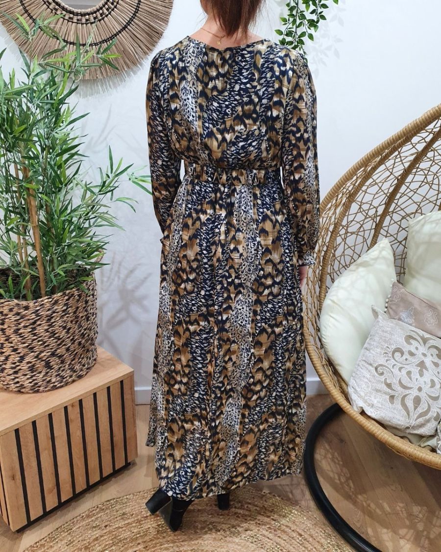 Robe longue femme bleu marine Elana