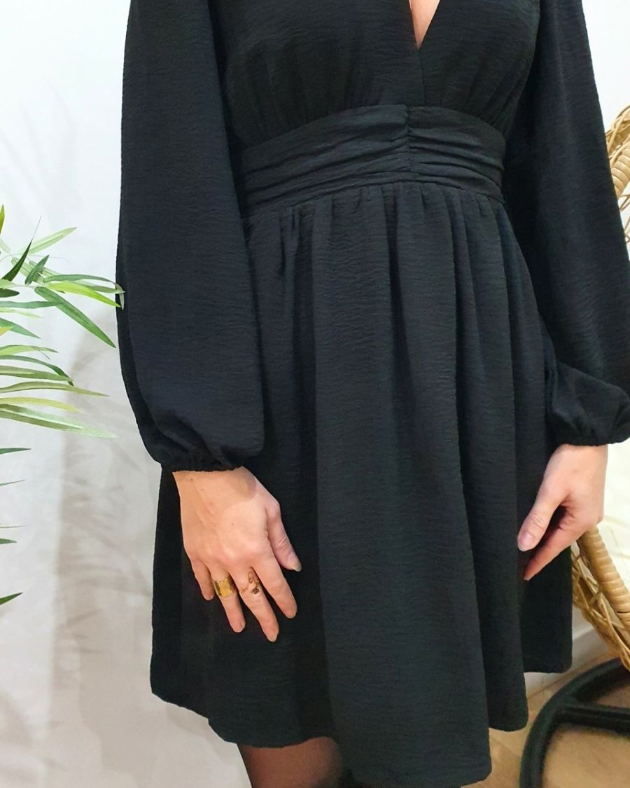Robe femme noire unie Indira